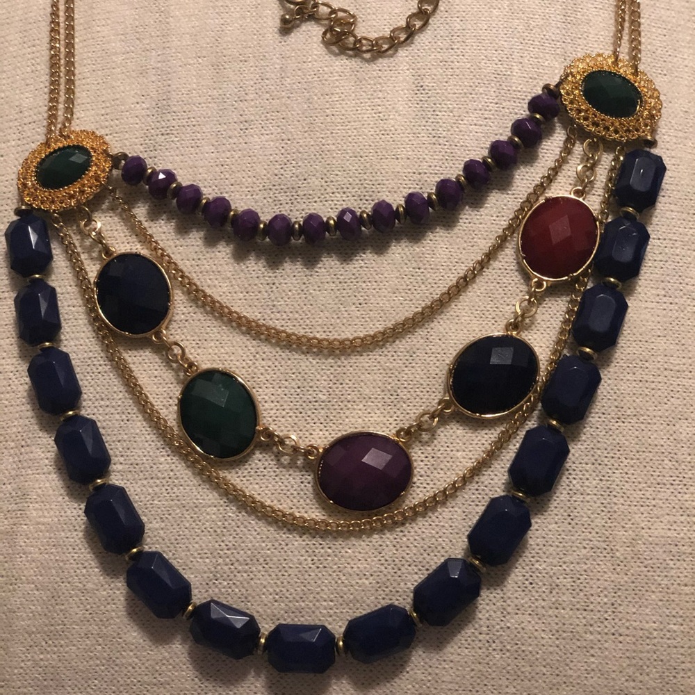 Green and purple fashion necklace